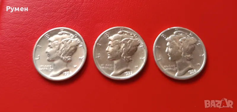 One Dime USA 1936-37,38 г.Сребро!, снимка 1