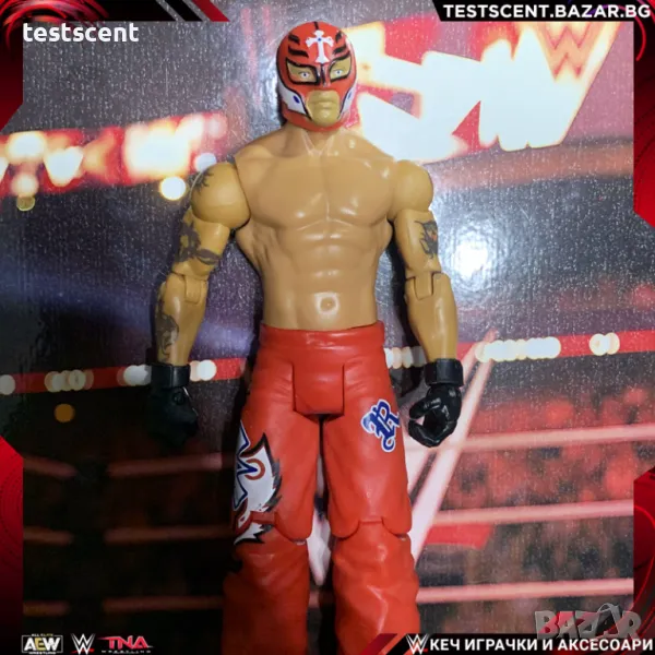 Екшън фигура WWE Rey Mysterio Рей Мистерио Mattel Basic Full red, снимка 1