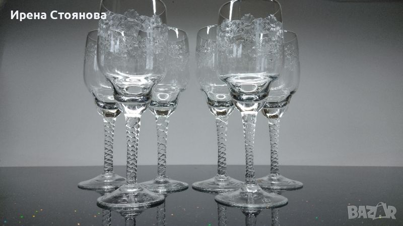 Комплект 6 чаши за ракия, кристалин Bohemia. , снимка 1