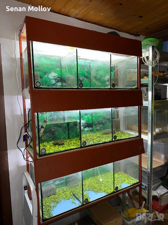 Стелаж с аквариуми , снимка 1