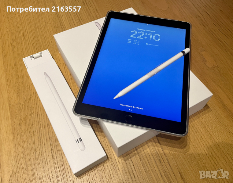 Като Нови-в Гаранция-таблет Apple iPad 9 с Apple Pencil + ПОДАРЪЦИ, снимка 1