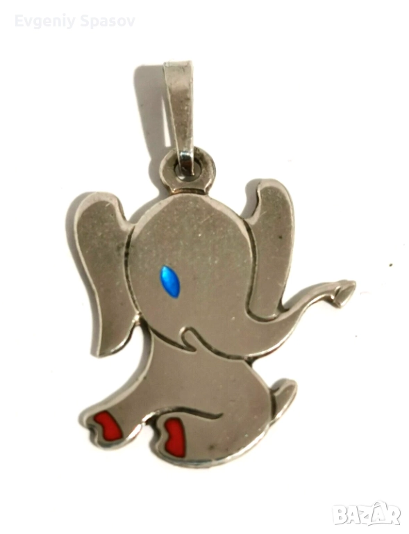 Винтидж Италианска Сребърна Висулка UNO-A-ERRE Симпатично Бебе Слонче, снимка 1