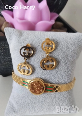 Комплект гривна и обеци 