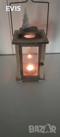 Винтидж фенер за свещи – Коледна украса, снимка 5 - Други стоки за дома - 51910085