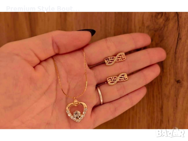 комплект колие и обеци от медицинска стомана 