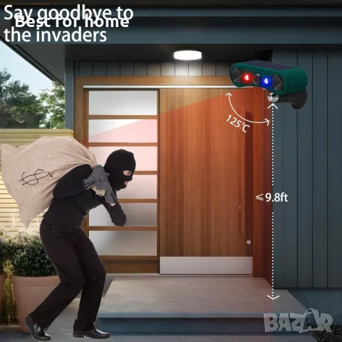 Соларна аларма със сензор за движение и обхват до 8 метра  QXMH, снимка 4 - Други - 50219177