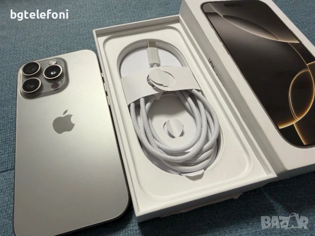 iPhone 16 Pro 128GB natural titanium,неразличим от нов,100% батерия, снимка 3 - Apple iPhone - 53179974