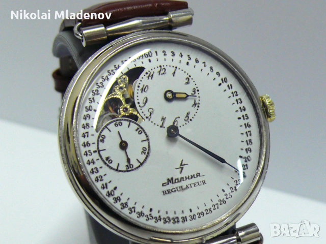 Молния Мълния СССР Регулатор преобразуван ръчен часовник, профилактиран!, снимка 4 - Мъжки - 53180484