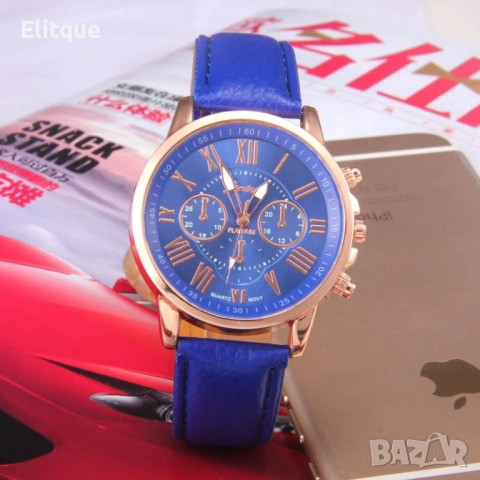 Дамски кварцов часовник с к. верижка, различни цветове Цвят на часовника: бял, лилав, син, черен, ро, снимка 12 - Дамски - 52819431