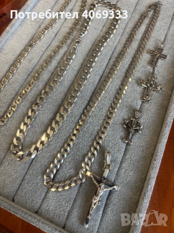 Сребърен ланец Панцер с Кръст , снимка 15 - Колиета, медальони, синджири - 53517388