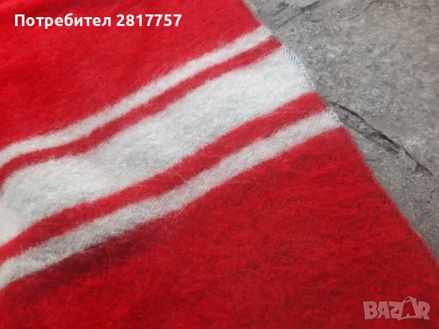 Ретро голямо вълнено одеяло - НОВО, снимка 4 - Антикварни и старинни предмети - 51241179