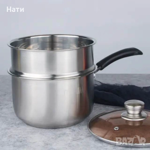 Тенджера касерола от неръждаема стомана за готвене на пара, снимка 3 - Съдове за готвене - 53630007
