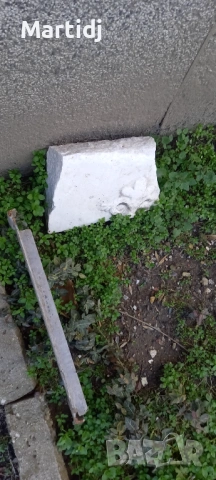 Mramorno parche ot stara plocha s floralen element, снимка 2 - Антикварни и старинни предмети - 53618583