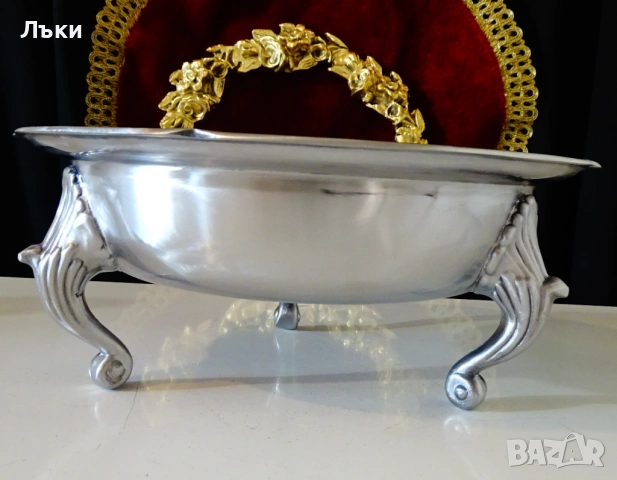 Викторианска калаена фруктиера,съд за сервиране 1.2 кг.