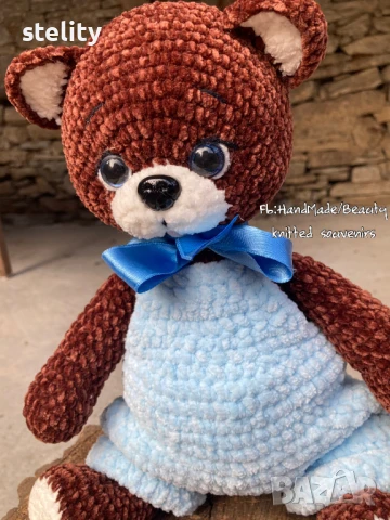 Плетен мечо, снимка 4 - Други - 51297296