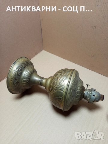 Стара Голяма Бронзова Газена Лампа Фенер. , снимка 7 - Антикварни и старинни предмети - 52381647