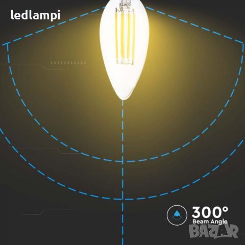 LED лампа 4W Filament свещ E14 3 Step Dimming Топло Бяла Светлина, снимка 3 - Крушки - 45683594
