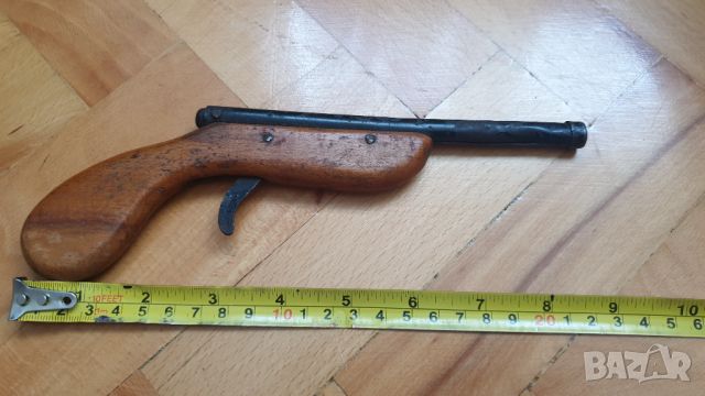 Стара дървена играчка пистолет, снимка 4 - Колекции - 46166718