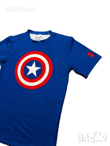 Мъжка тениска Under Armour x Marvel Captain Americа, азмер: L, снимка 2 - Тениски - 45824776