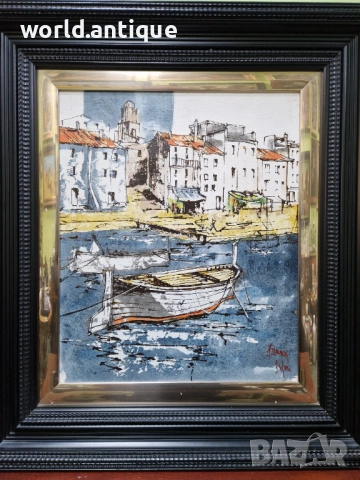 Уникална авторска майсторска испанска картина масло върху фазер , снимка 3 - Картини - 53285275