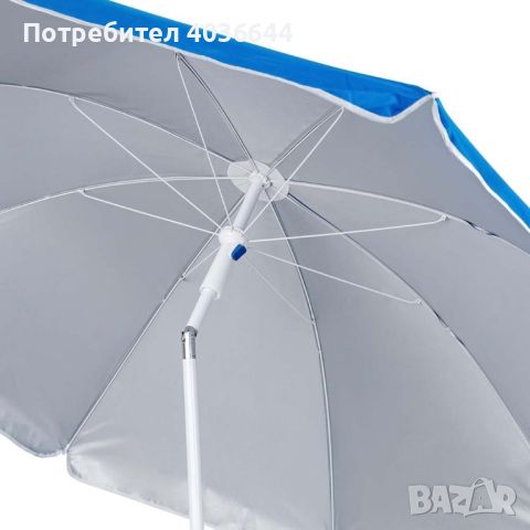 Плажен чадър с метална основа и чупещо се рамо Muhler, снимка 7 - Басейни и аксесоари - 46446488