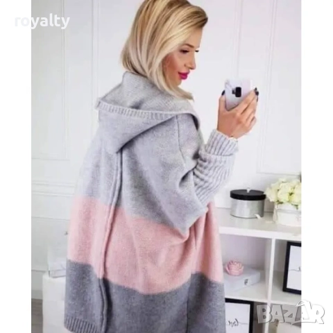 Жилетка в три цвята с качулка, снимка 2 - Жилетки - 52162928