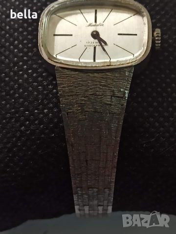 Сребърен дамски часовник Medalia 17 камъка-835 проба механика ,работещ,30 грама , снимка 4 - Антикварни и старинни предмети - 46358237