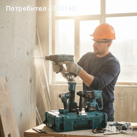 Комплект 4 в 1 - акумулаторен перфоратор, винтоверт, гайковерт и ъглошлайф 36V, снимка 2 - Винтоверти - 53357686