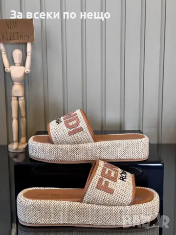 Fendi Дамски Чехли На Платформа Фенди Код E282, снимка 5 - Чехли - 50415547