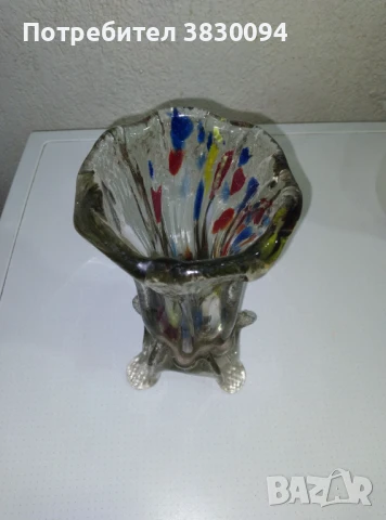 Стара масивна стъклена ваза, снимка 2 - Други ценни предмети - 50799672