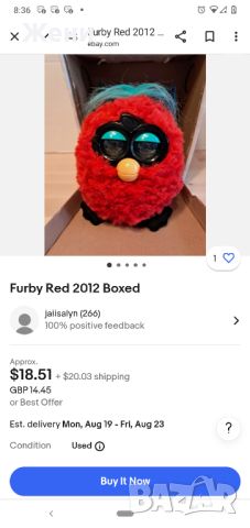 Оригинално работещо Furby Фърби 2012, снимка 7 - Музикални играчки - 46794319