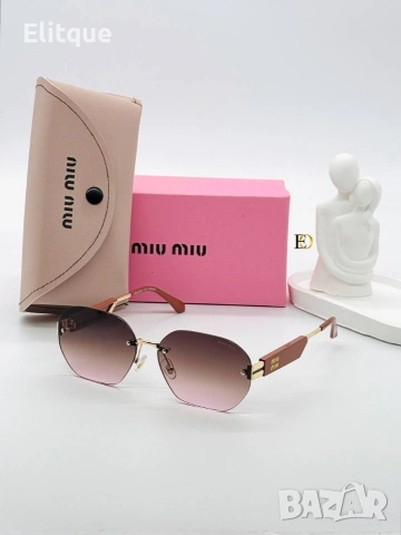 слънчеви очила miu miu с ув защита,кутия , калъф и кърпичка на марката 