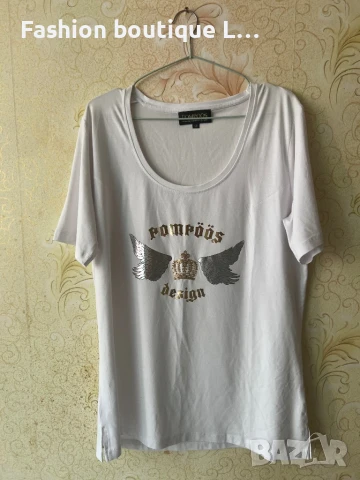 Бяла тениска 46 размер с щампа 🤍 