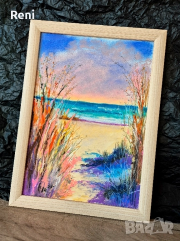 Лято в цветове, картина оригинал, пастел, снимка 2 - Картини - 52421335