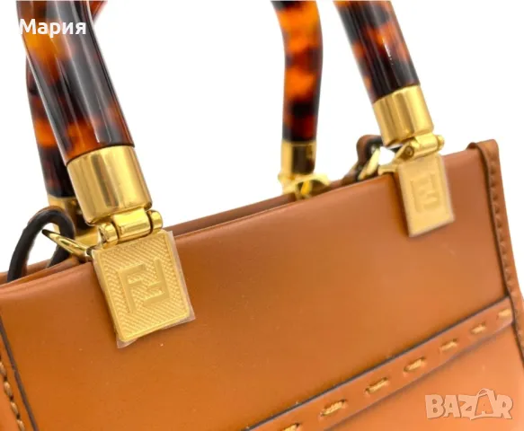 Голяма бизнес Фенди/Fendi „Слънчев лъч-Sinchine“ чанта от естествена кожа, снимка 8 - Чанти - 49828563
