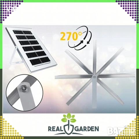 Мощна соларна улична лампа IP67 с дистанционно и стойка – 200W (247 LED) / 300W (299 LED), снимка 10 - Външни лампи - 53890368