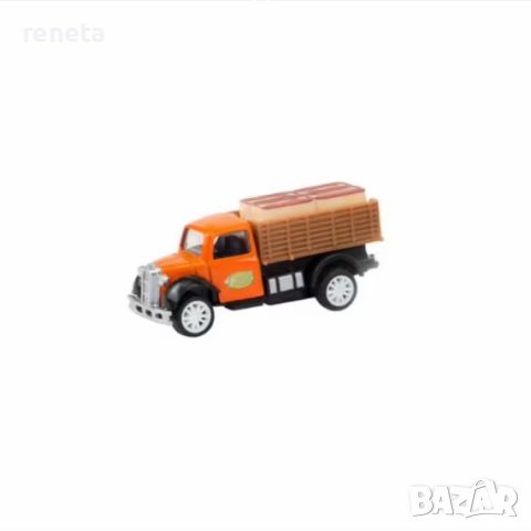 Играчка Камион, Метал/Пластмаса, Оранжев, 11х5 см