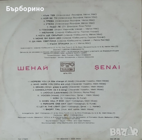 Шенай, снимка 2 - Грамофонни плочи - 52702736