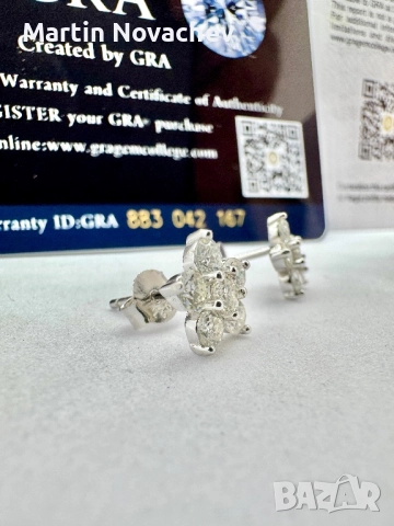 Сребърни обеци с мойсанит (Диамант) 1.2 карата, снимка 12 - Обеци - 52081954