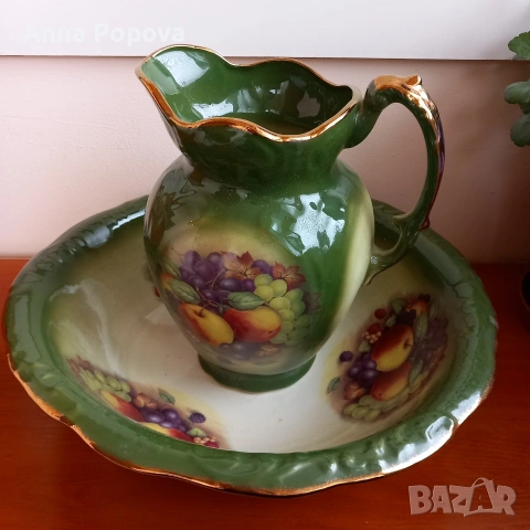 Декоративна керамична кана и леген 