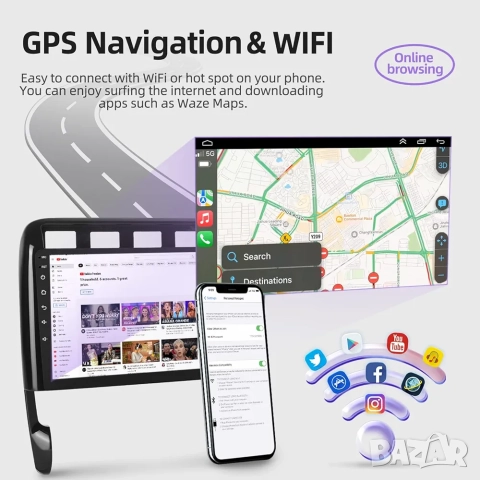 9" Мултимедия за Porsche Cayenne (2002-2010), 2+64gb, 4core, Android 13 , снимка 5 - Аксесоари и консумативи - 52967452