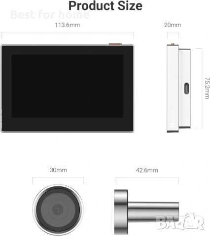 EZVIZ CP2 2MP камера за шпионка за врата, снимка 9 - Други - 53656781