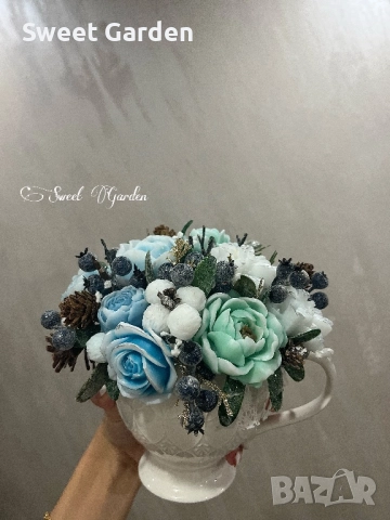 Стилни аранжировки от ароматни сапунени цветя, снимка 2 - Декорация за дома - 52881508