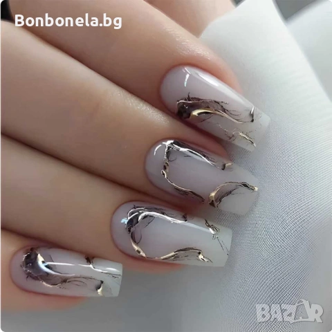 Самозалепващи изкуствени нокти Press On Nails, снимка 8 - Продукти за маникюр - 53033355