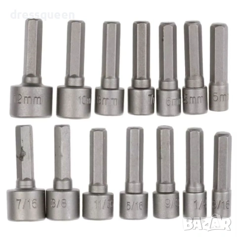 4657 Комплект шестостенни вложки за винтоверт, 14 части – 1/4" захват за болтове, снимка 7 - Винтоверти - 53822583