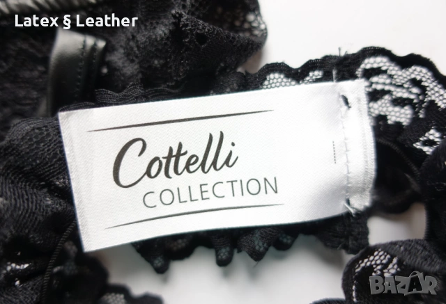 Cottelli Collection M (EU 40-42) луксозно кожено боди с отворено дъно и бюст, снимка 9 - Бельо - 54296847