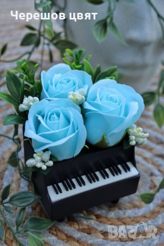 Декорация пиано със сапунени цветя, букет, рози, снимка 6 - Стайни растения - 45256196