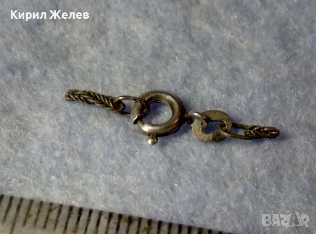 СТАРА СРЕБЪРНА КАРАБИНКА ЗАКОПЧАЛКА За КОЛИЕ ЛАНЕЦ ВЕРИЖКА ГРИВНА СРЕБРО 925 ПРОБА 50145, снимка 6 - Други - 50510894