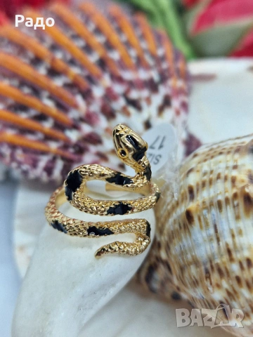 Дамски пръстен змия, снимка 2 - Пръстени - 53663411