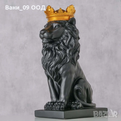 Красива статуетка "Лъв с корона", снимка 2 - Статуетки - 53294222